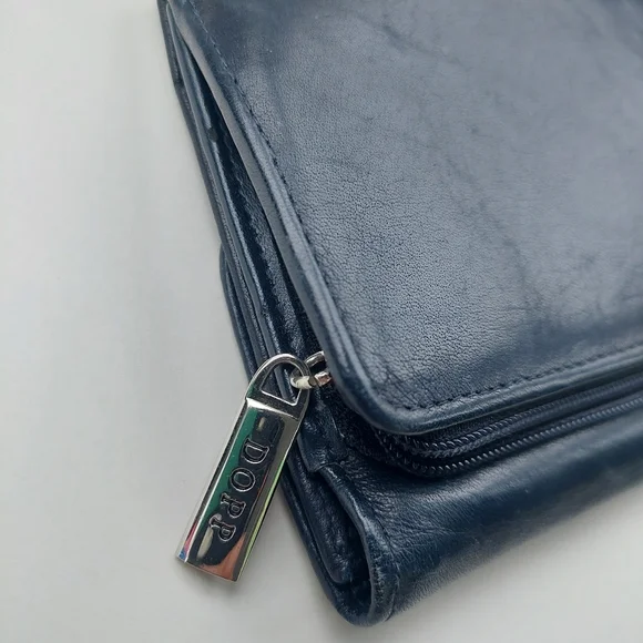 Leather Dopp Wallet Long Wallet Black  ( Bag E) - Picture 2 of 5